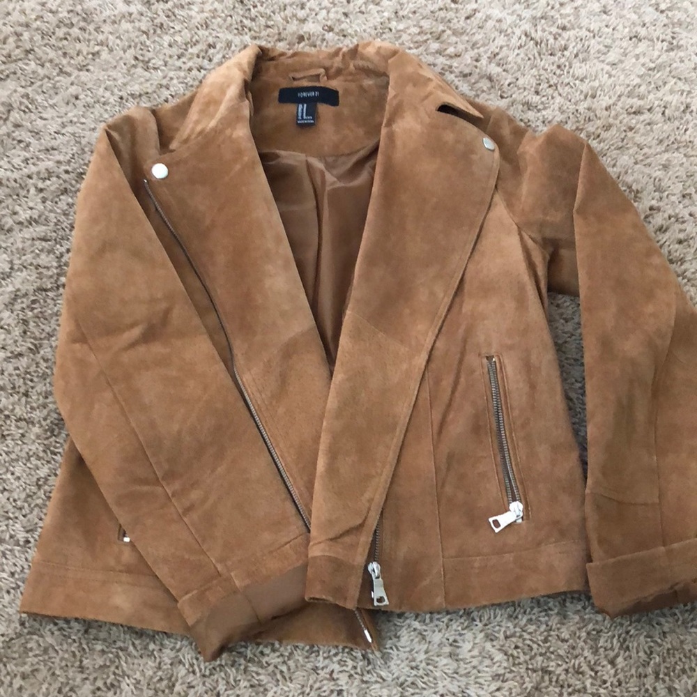 Forever 21 faux suede tan jacket